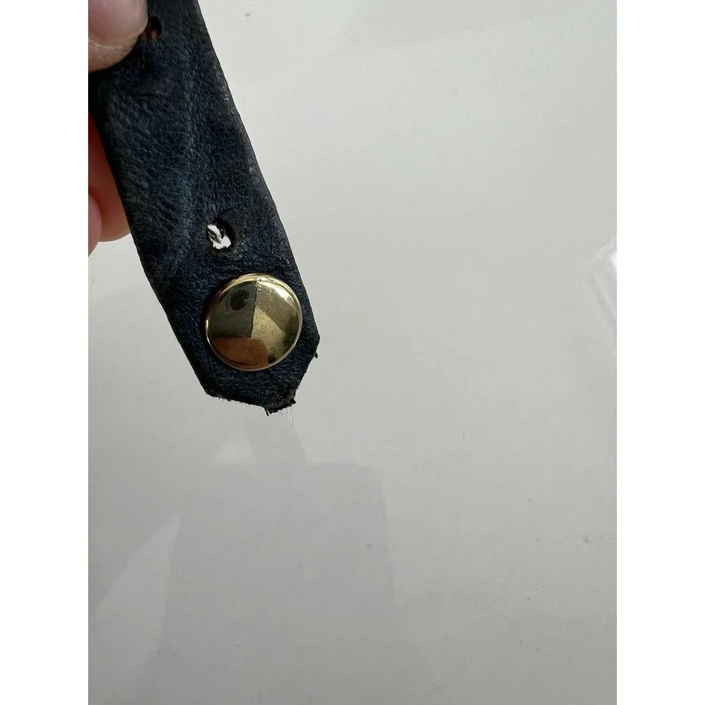 La Mer Collections Wrap Watch Navy Leather Band Gold Tone Boho 2000's Y2K Charms
